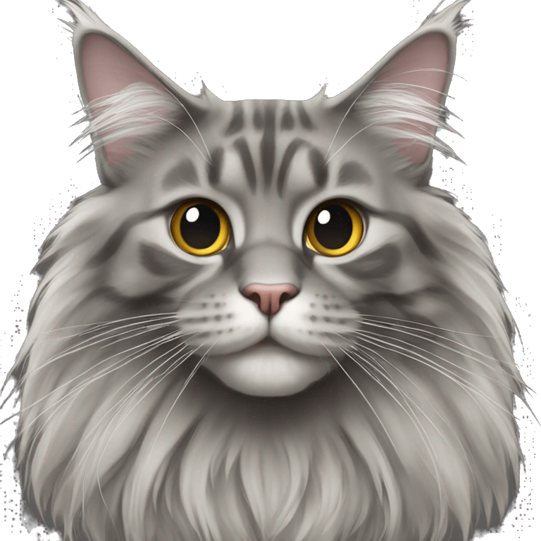 Maine Coon gray emoji