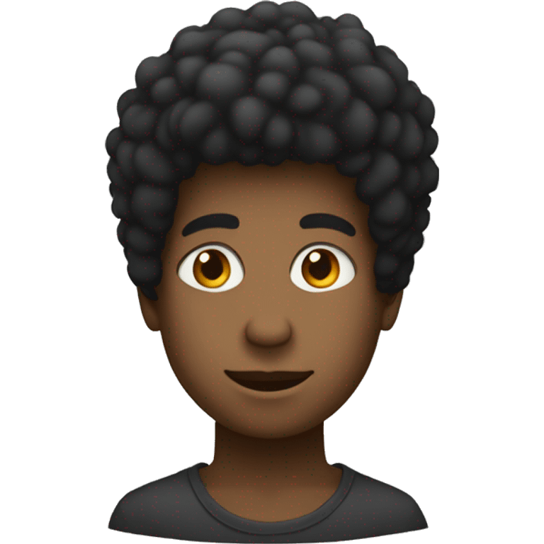 Tete d'un garçon noir avec un afro emoji