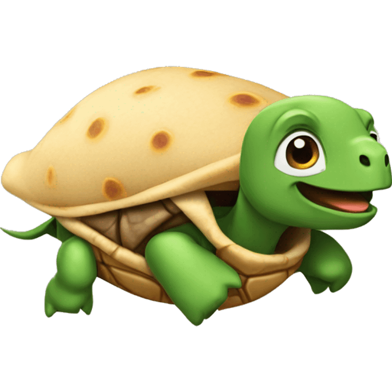 Turtle riding a burrito emoji