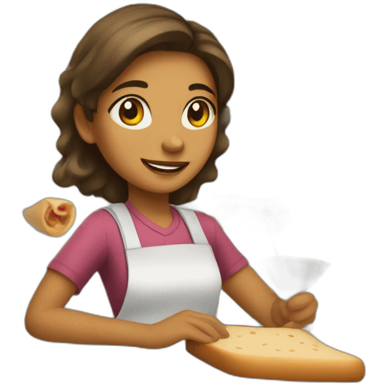 A girl working at sandwich shop emoji