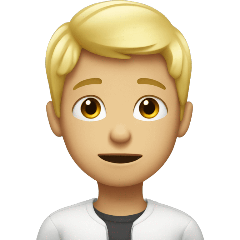 Blond boy saying sorry emoji