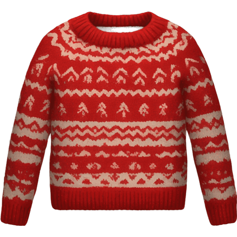 red Fair Isle sweater emoji