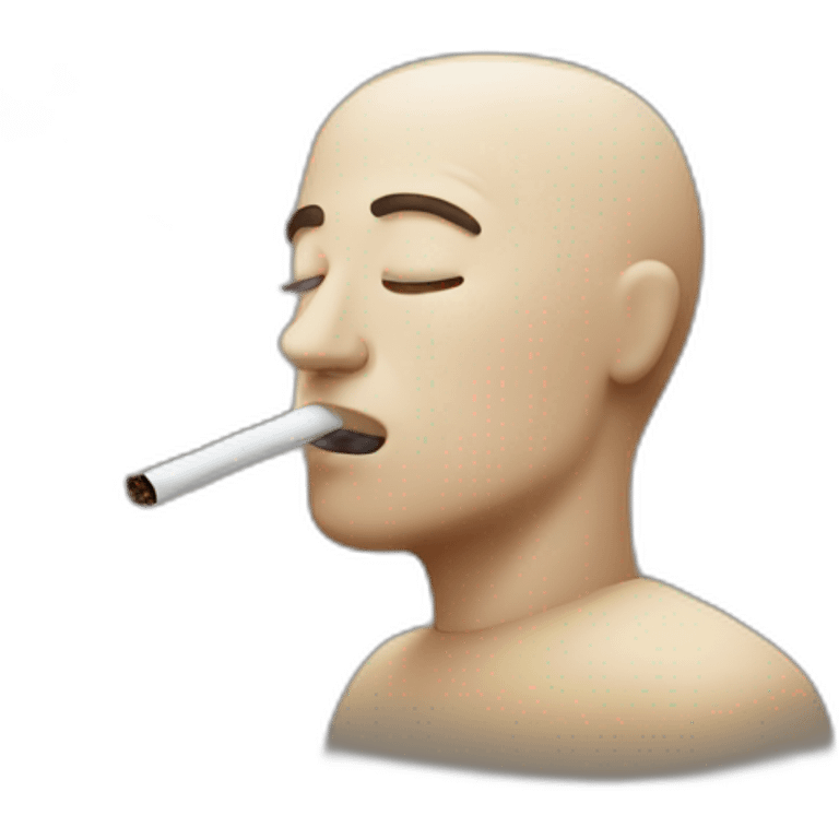 Man breathing out a puff of smoke emoji