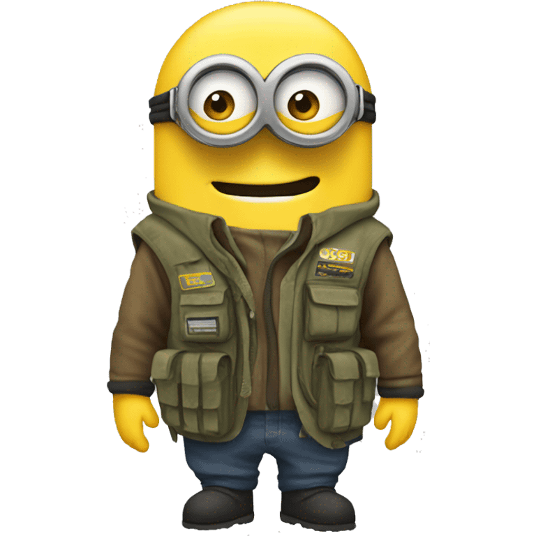 A minion in survival clothing emoji