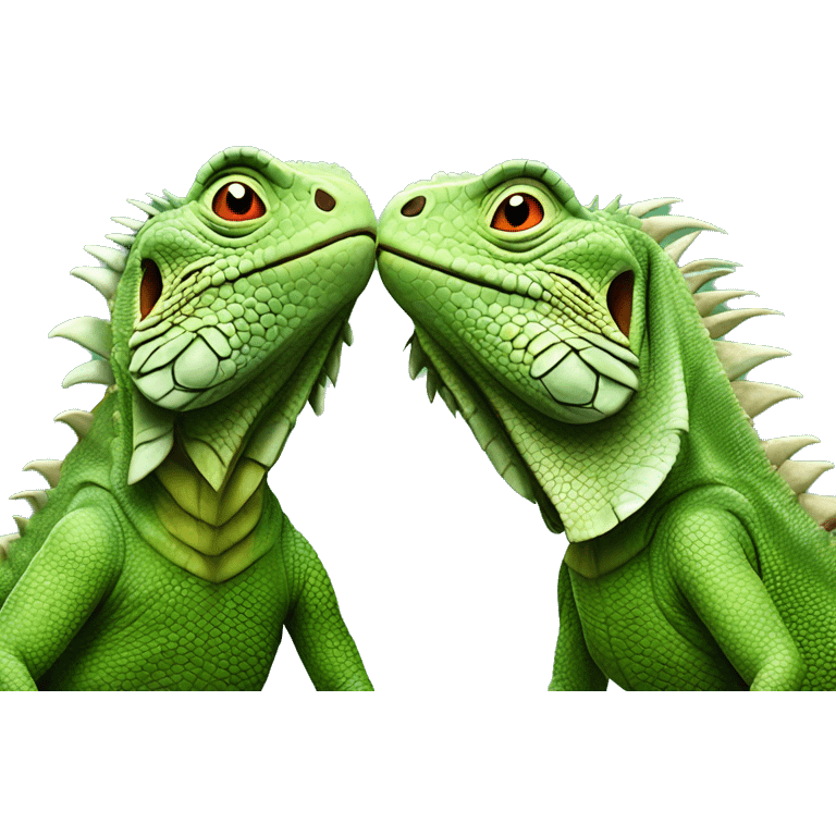 Casal de iguanas abraçadas emoji