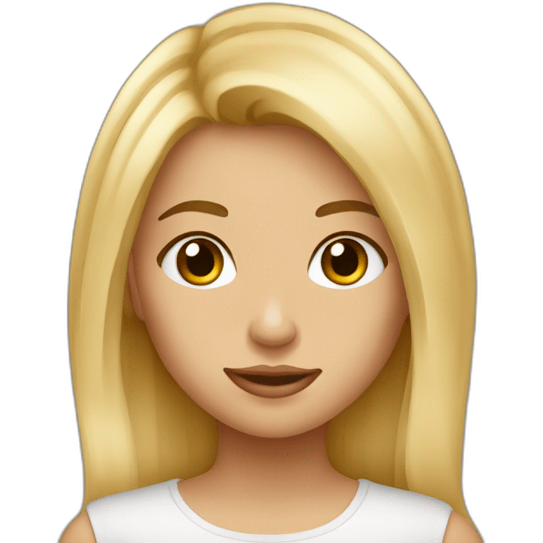 Fille blonde avec les yeux marrons emoji