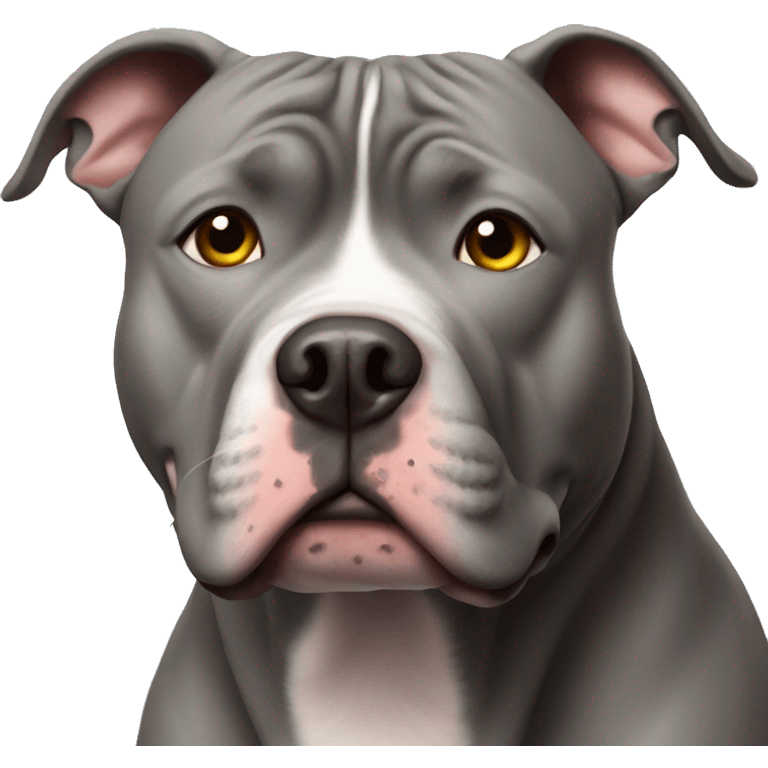 fat grey pitbull gazing at camera emoji