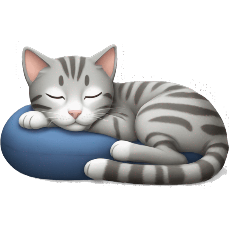 cat sleeping gray tabby emoji