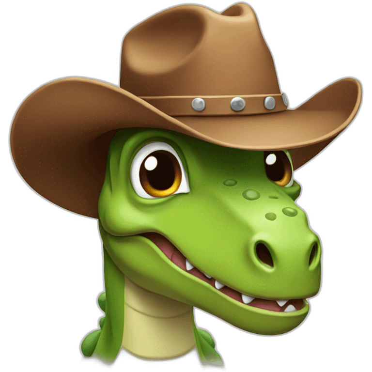 dinosaur with a cowboy hat emoji