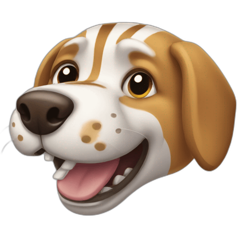 striped dog biting something emoji