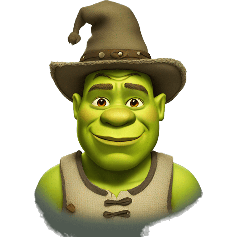 Shrek with a hat emoji