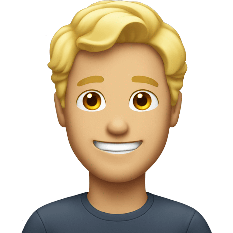 happy man with blond hair emoji