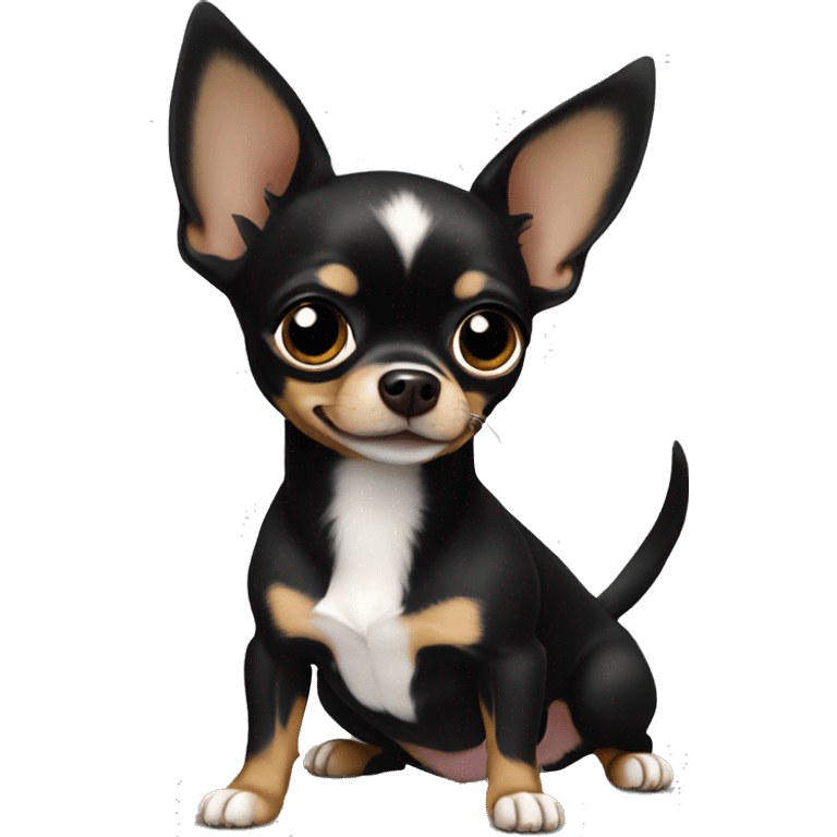 black chihuahua hello emoji