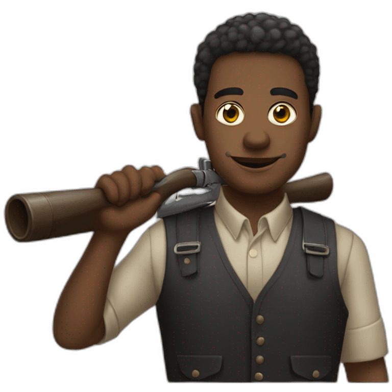 Negro calvo con perilla emoji