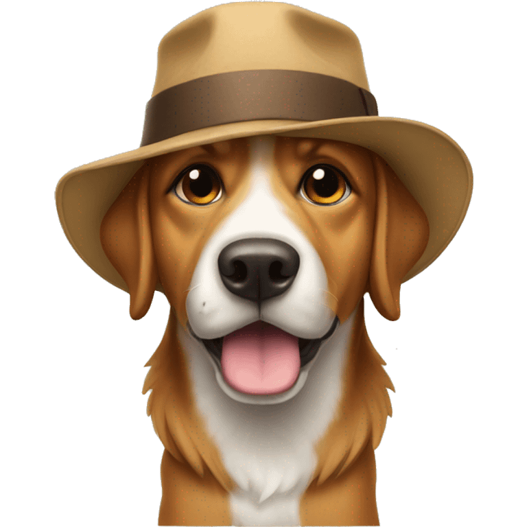 dog wearing hat fall emoji