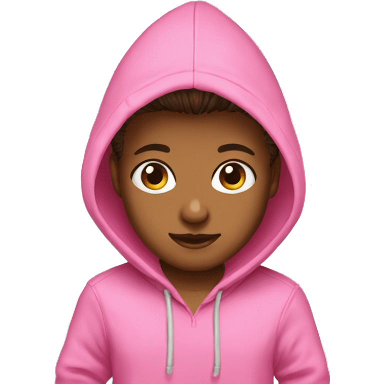 Toddle brown eyes short spiky hair pink hoodie  emoji