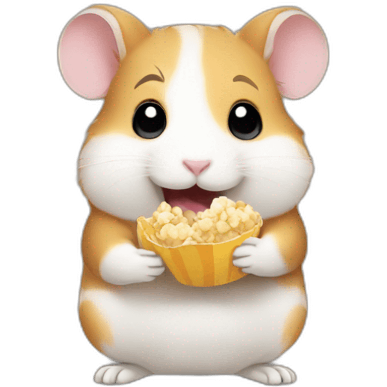 Hamster eating popcorn emoji