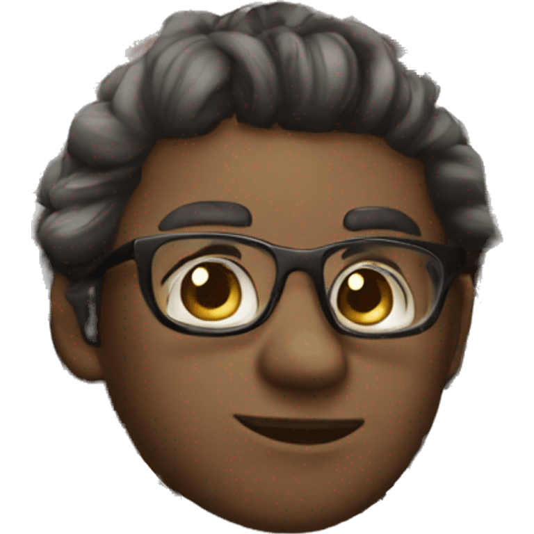 garoto jovem olhos castanhos cabelo preto usando óculos  emoji