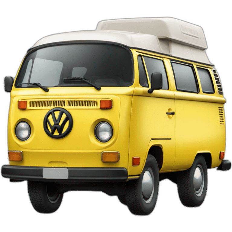 Yellow 1981 Volkswagen camper emoji