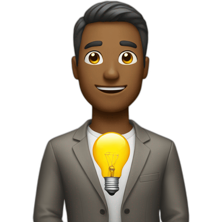 man with idea lightbulb emoji