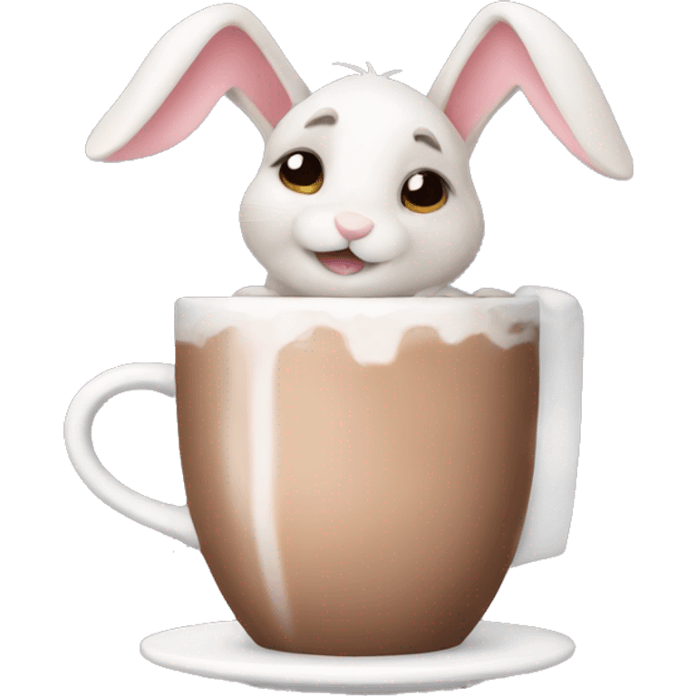 Bunny drinking hot chocolate emoji