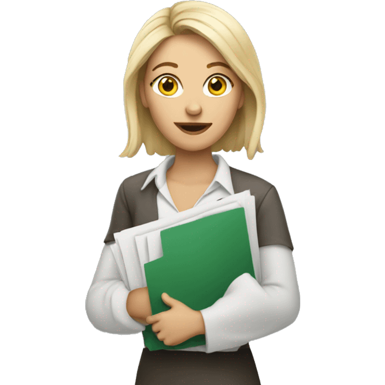 white women with documents emoji