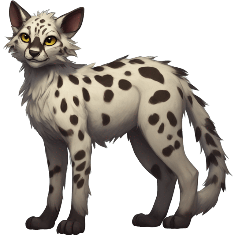 Modern Feral Rare Fantasy Vernid-Trico-species by LiLaiRa, random markings, full body emoji