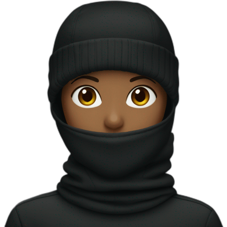 Lacoste black balaclava girl emoji