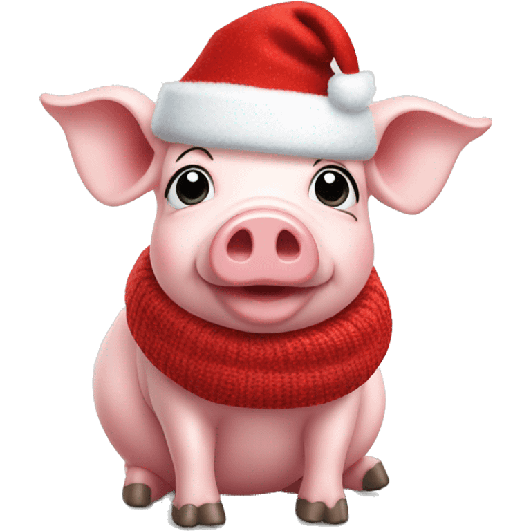 Cute christmas pig with Winter Accessoires  emoji