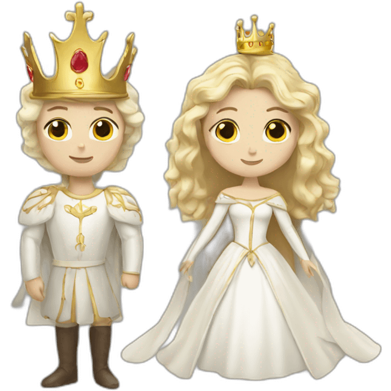 white queen and golden crown emoji