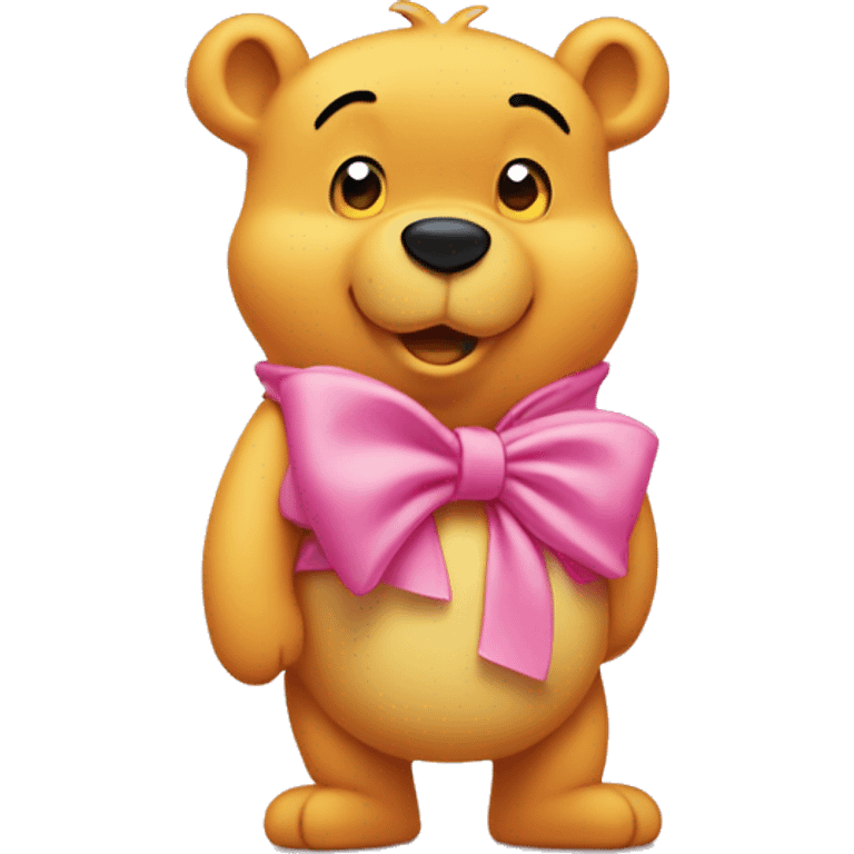 winnie the pooh wearing pink with a pink bow emoji