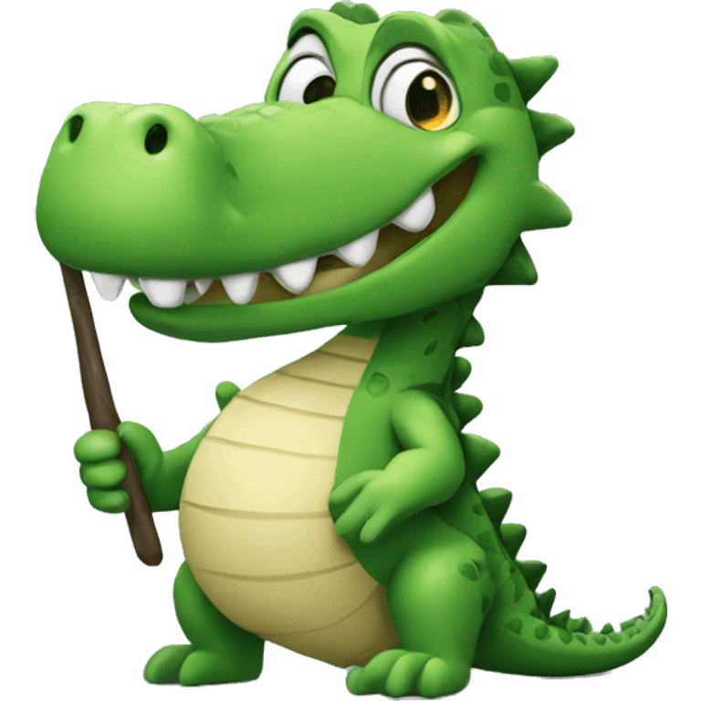 Crocodile with a magic wand emoji