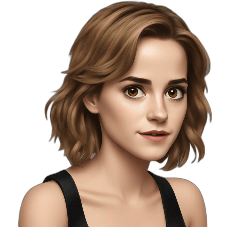 beauty Emma Watson black outfit emoji