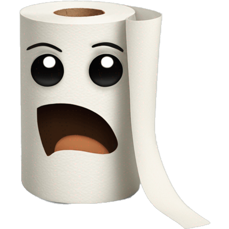 scared toilet paper roll emoji