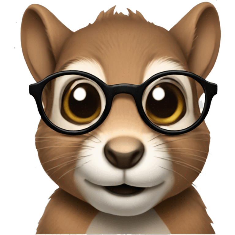 Squirrel with small round glasses emoji