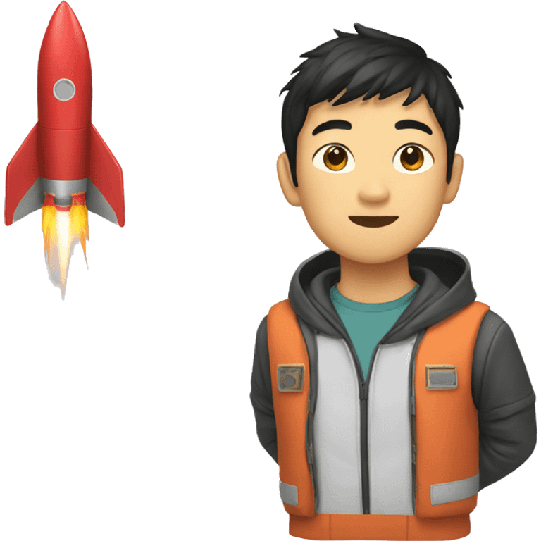 Asian boi make rockets  emoji