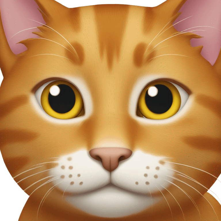 Ginger cat with a white spot on chin emoji