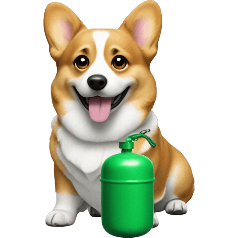 Corgi with green gas next to it emoji