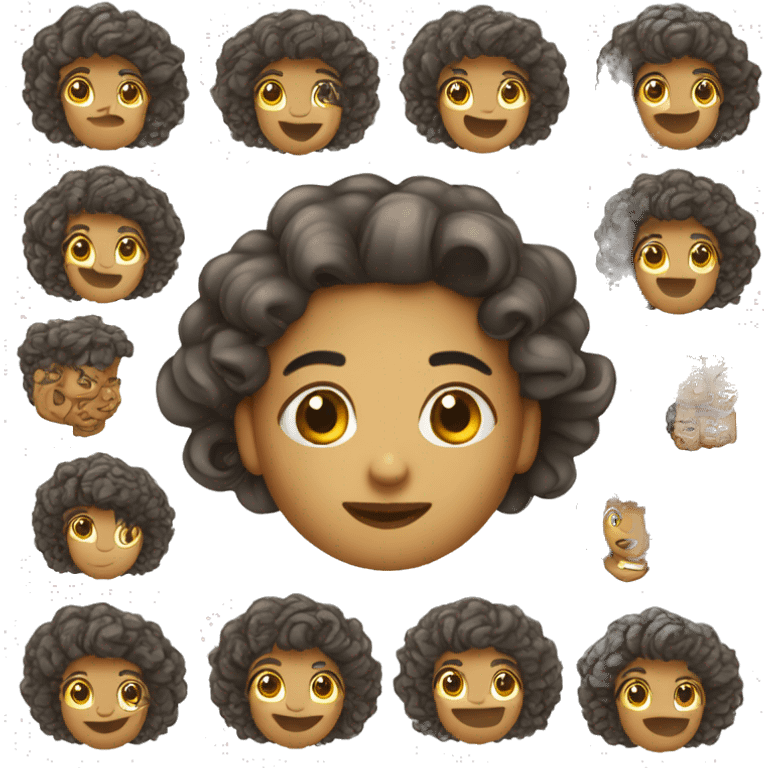 Menina de cabelos cacheados emoji