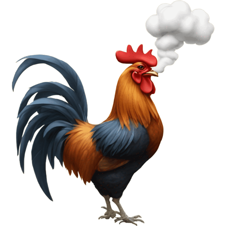 Rooster smoking  emoji