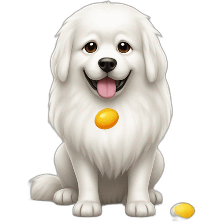 Samojeed dog whit egg emoji