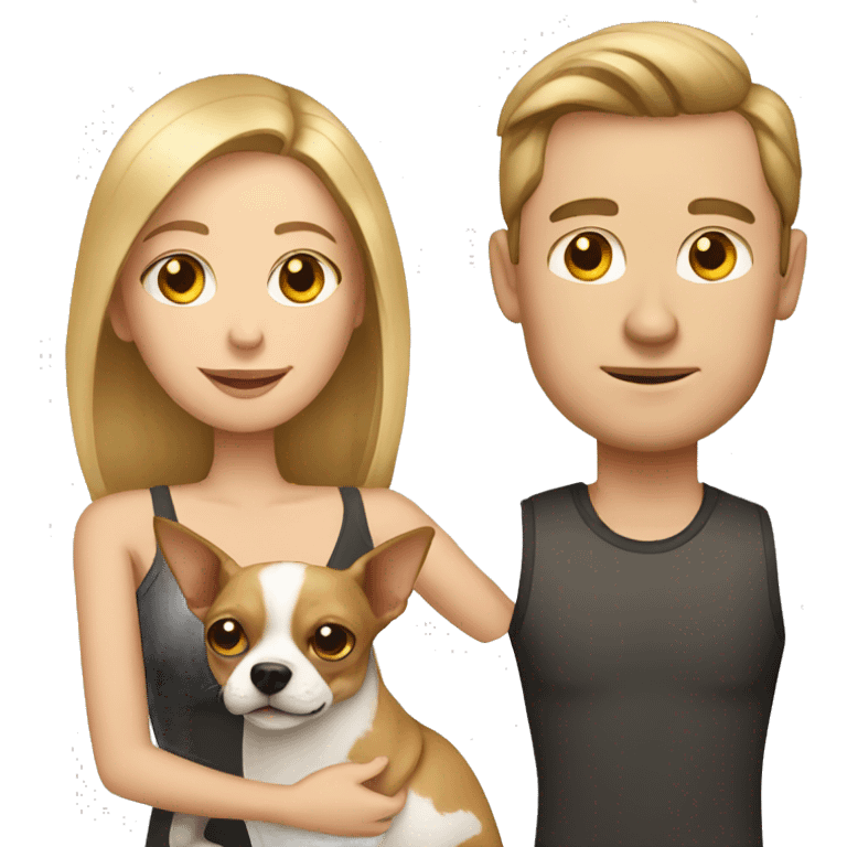 White man and woman with a chihuahua  emoji