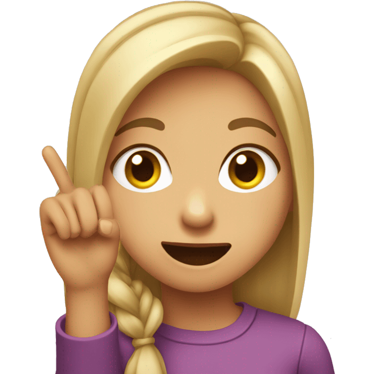 a girl biting one finger cutley emoji