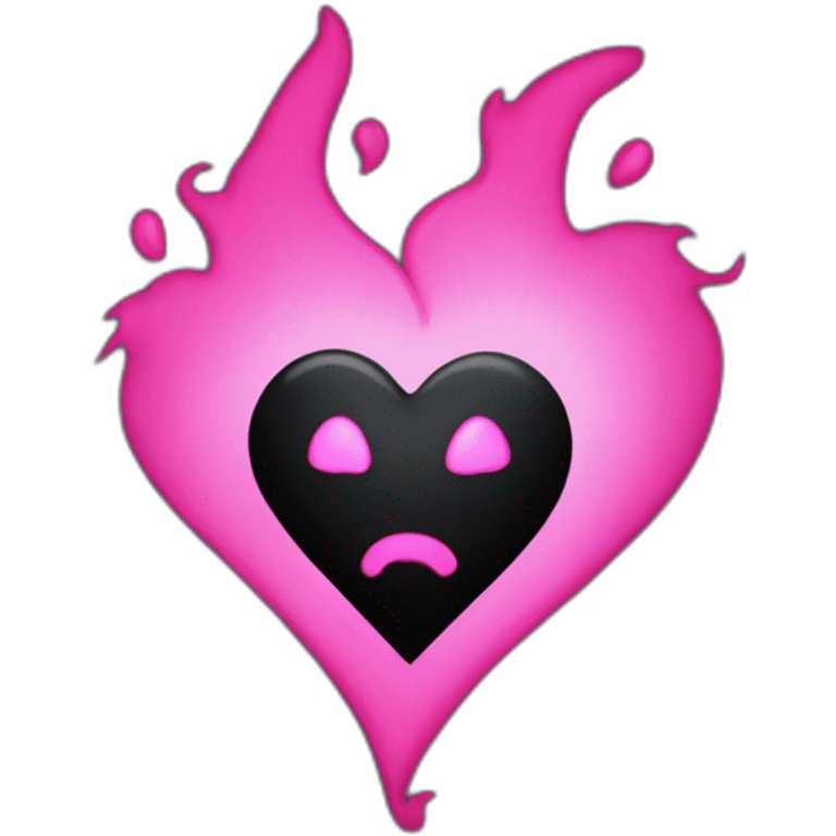 black heart with pink flames emoji