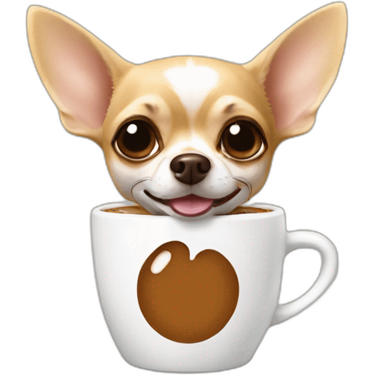 chihuahua drinks coffee emoji