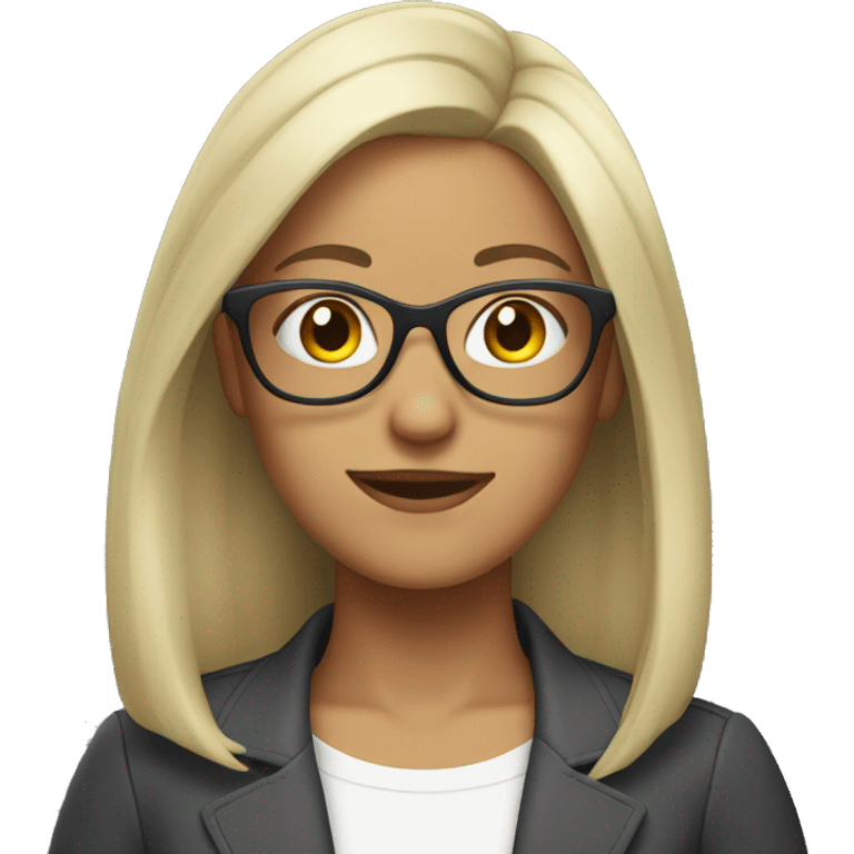 Woman Mid length Grey blond hair with glasses on top of head emoji