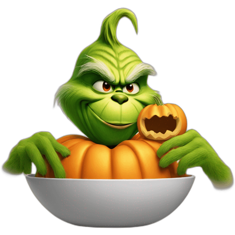 The grinch eating pumpkin emoji