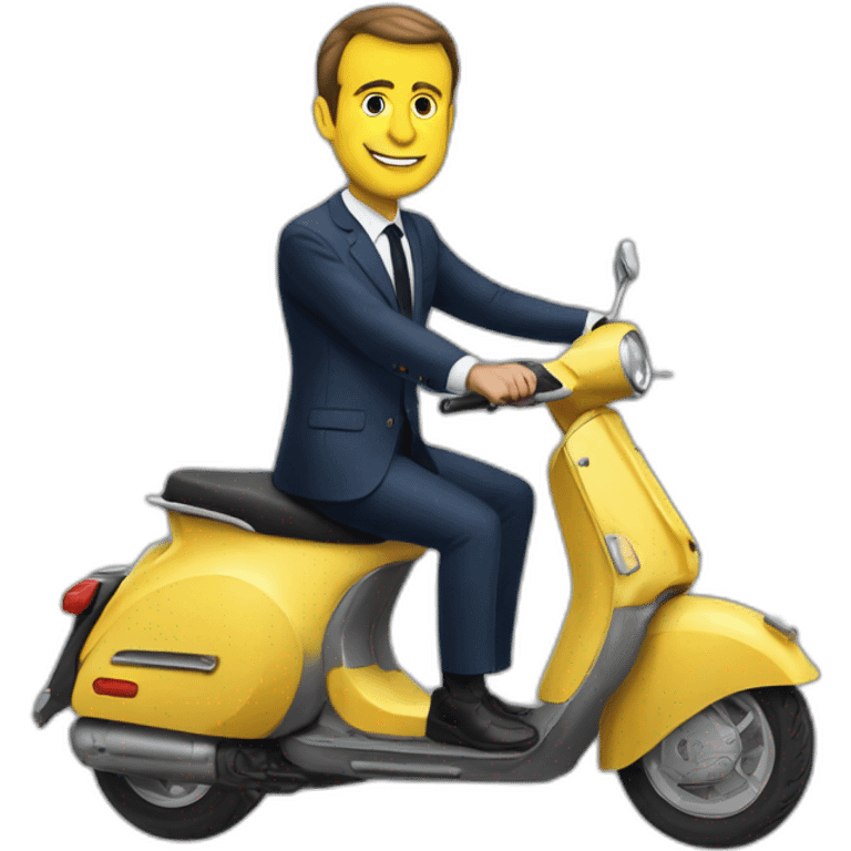 Macron sur un scooter emoji