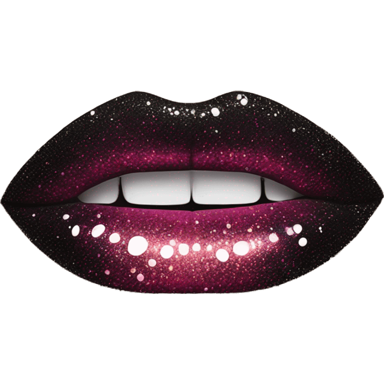 Black ombre lip gloss with a lot of glitter emoji