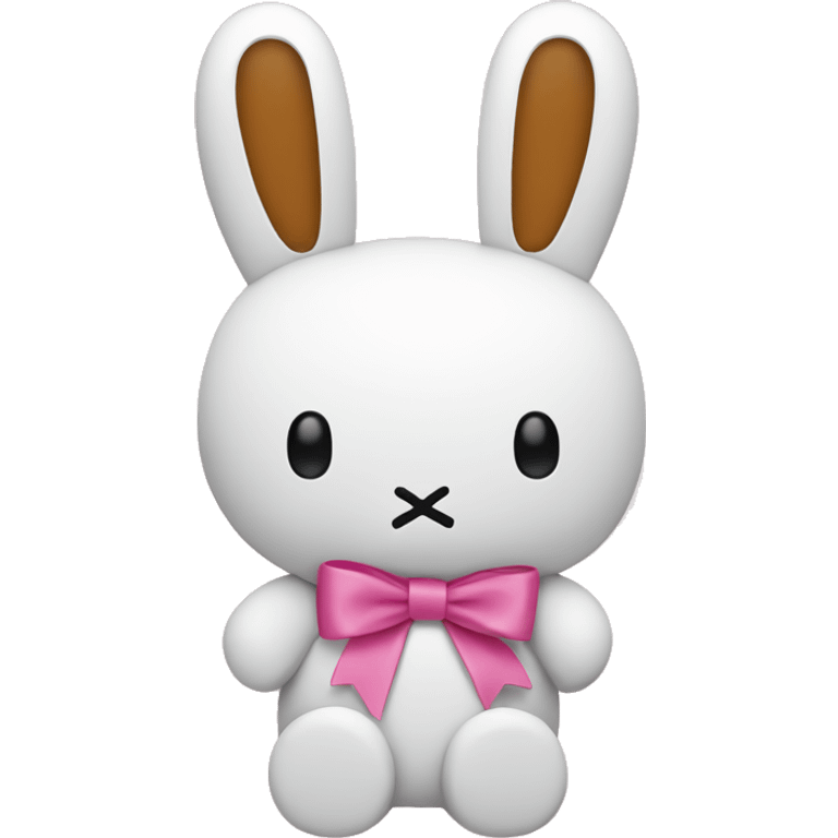 miffy with pink ribbons on ears emoji